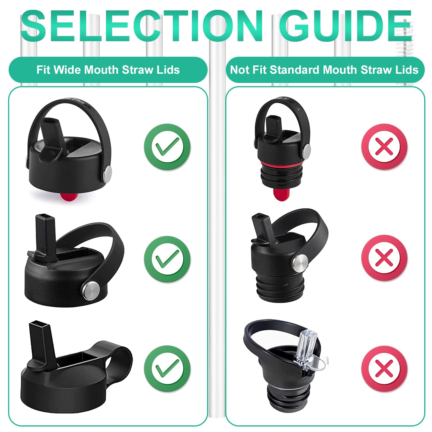 8Pcs Replacement Straws Compatible With Hydro Flask, 24.7Cm/9.7Inch Clear Reusable Straws For Hydro Flask Wide Mouth Straw Lid 4