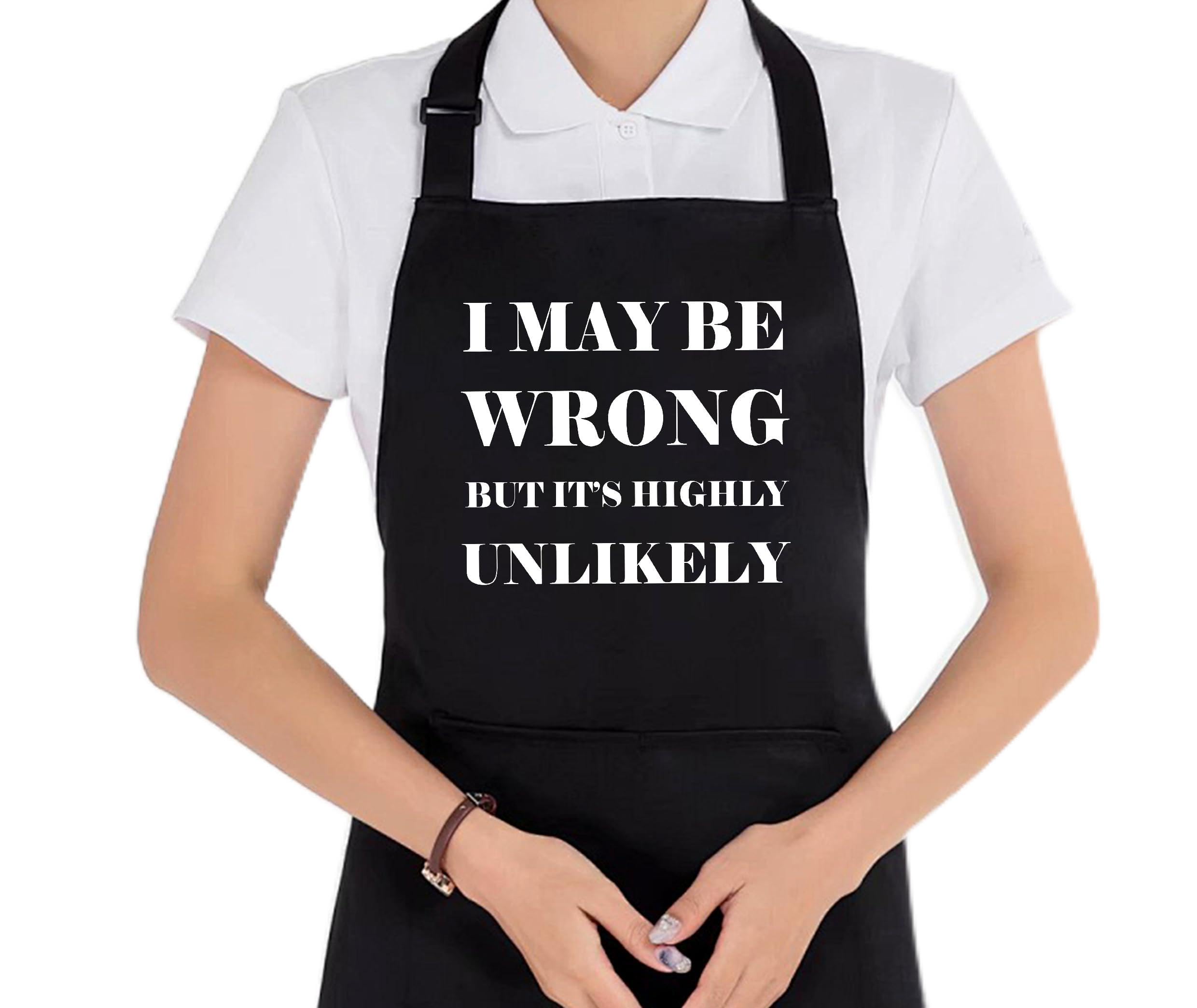 Uinwk Funny Aprons For Women Men With 2 Pockets  Waterproof Adjustable Bib Apron For Cooking Kitchen Grilling Bbq Dishwashing,