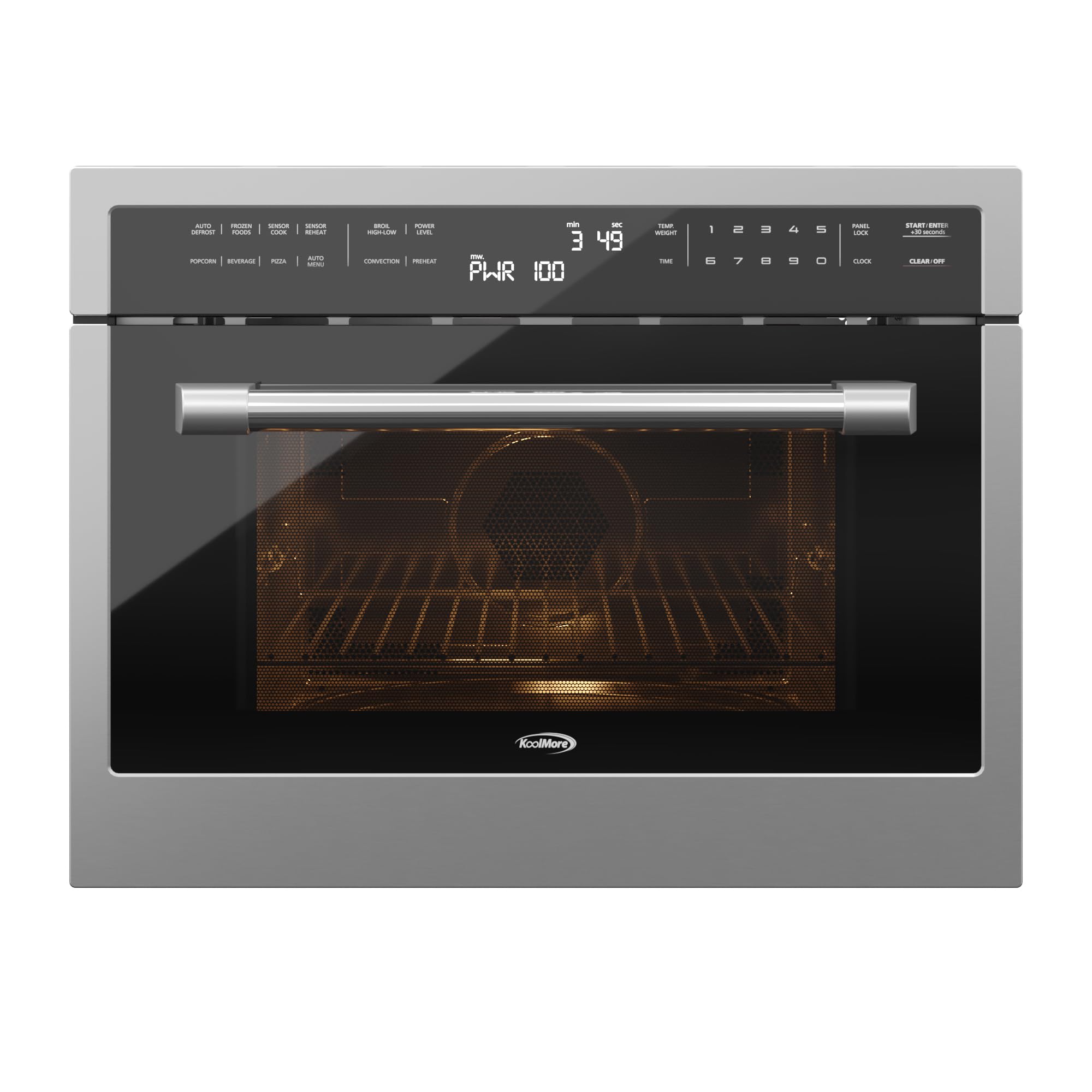 KoolMore 24 Inch Built-in Convection Oven and Microwave Combination with Broil, Soft Close Door, 1000 Watt Power, Stainless Stee