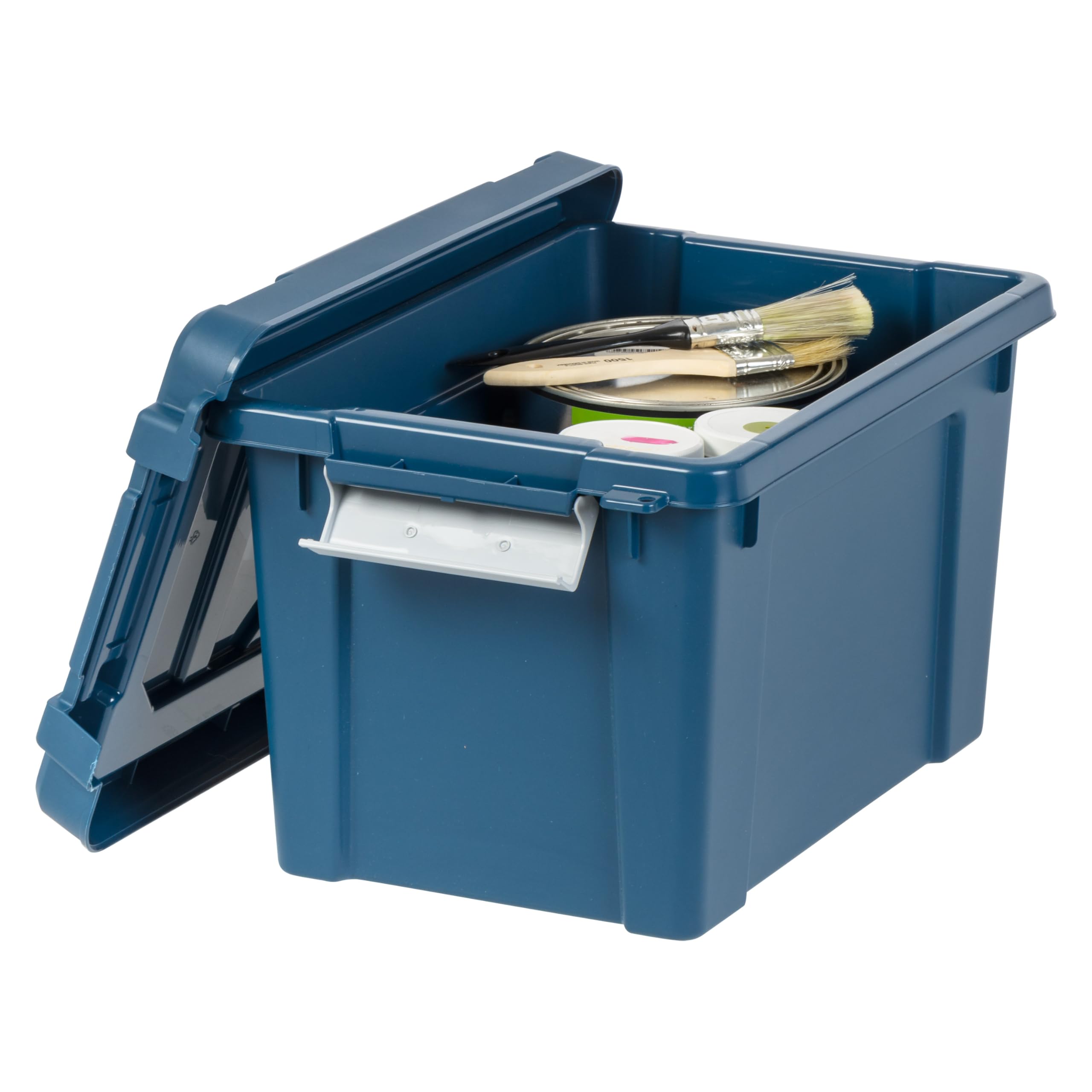 Iris Usa 5 Gallon Eco-Friendly Lockable Storage Bins With Lids, 6 Pack - Made In Usa, Heavy Duty, Stackable Containers, Garage O