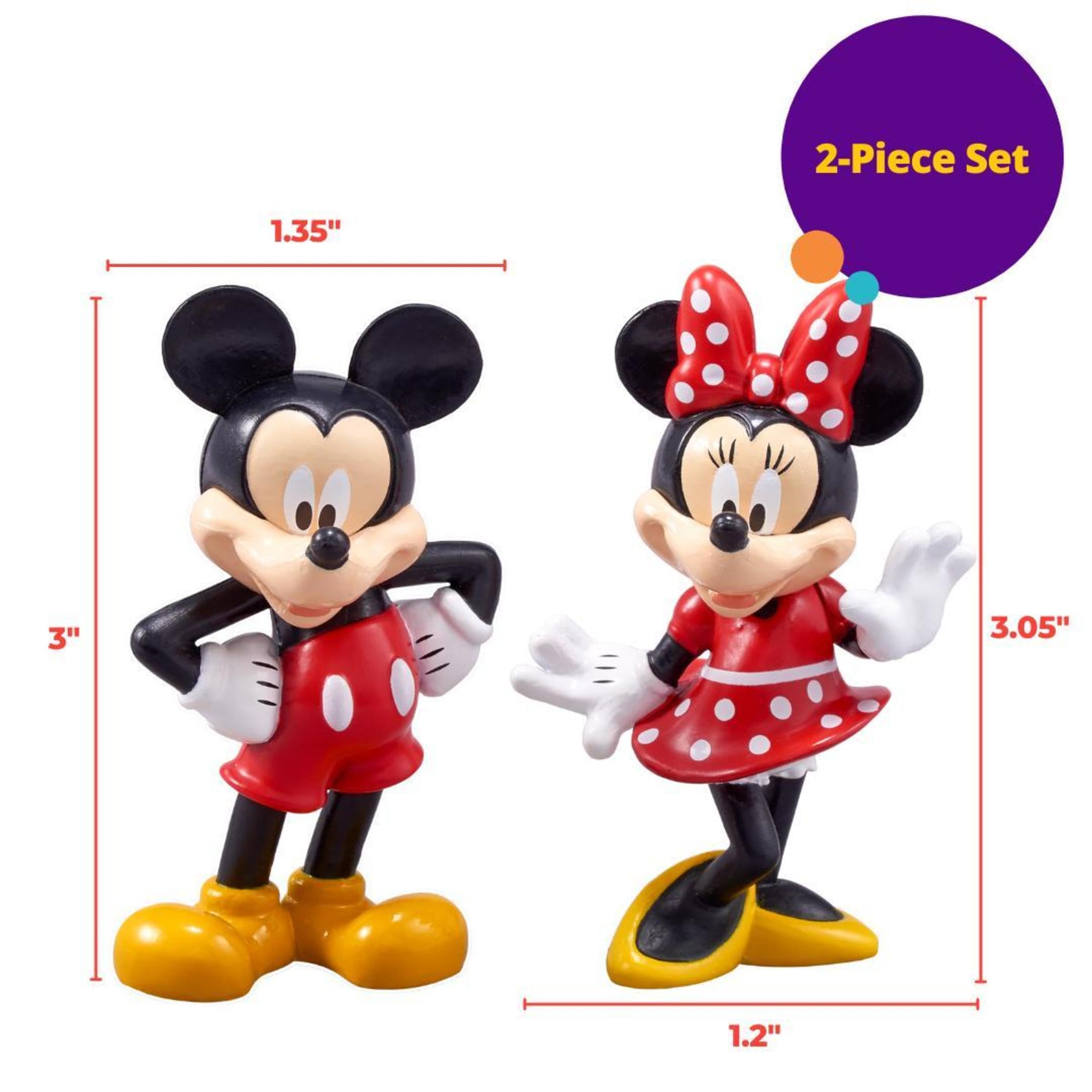 DecoSet Disney Mickey Mouse and Minnie Mouse Cake Topper  2-Piece Topper Set  Durable Food-Safe Plastic