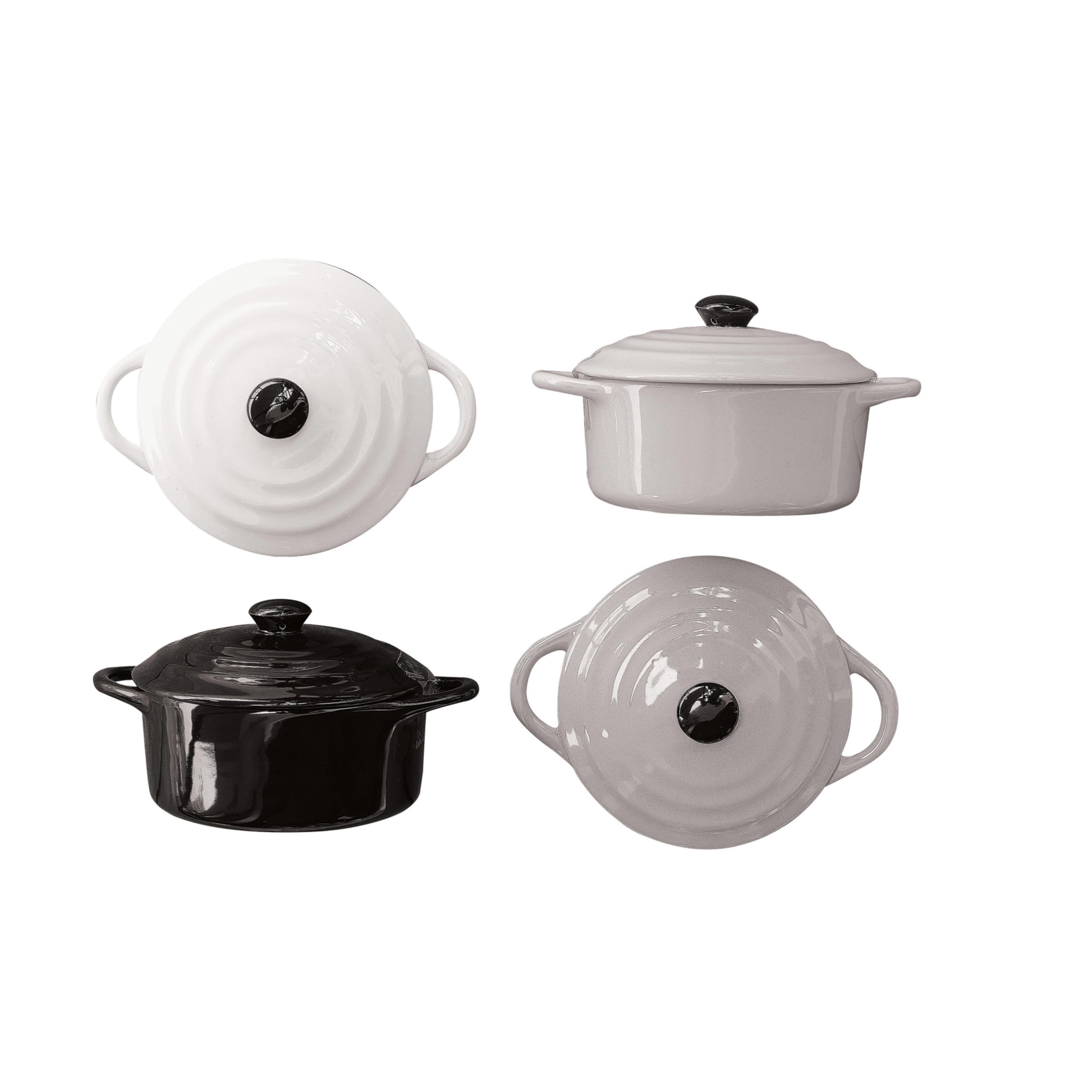 Creative CoOp Mini Bakers with Lids (Set of 4 Colors)