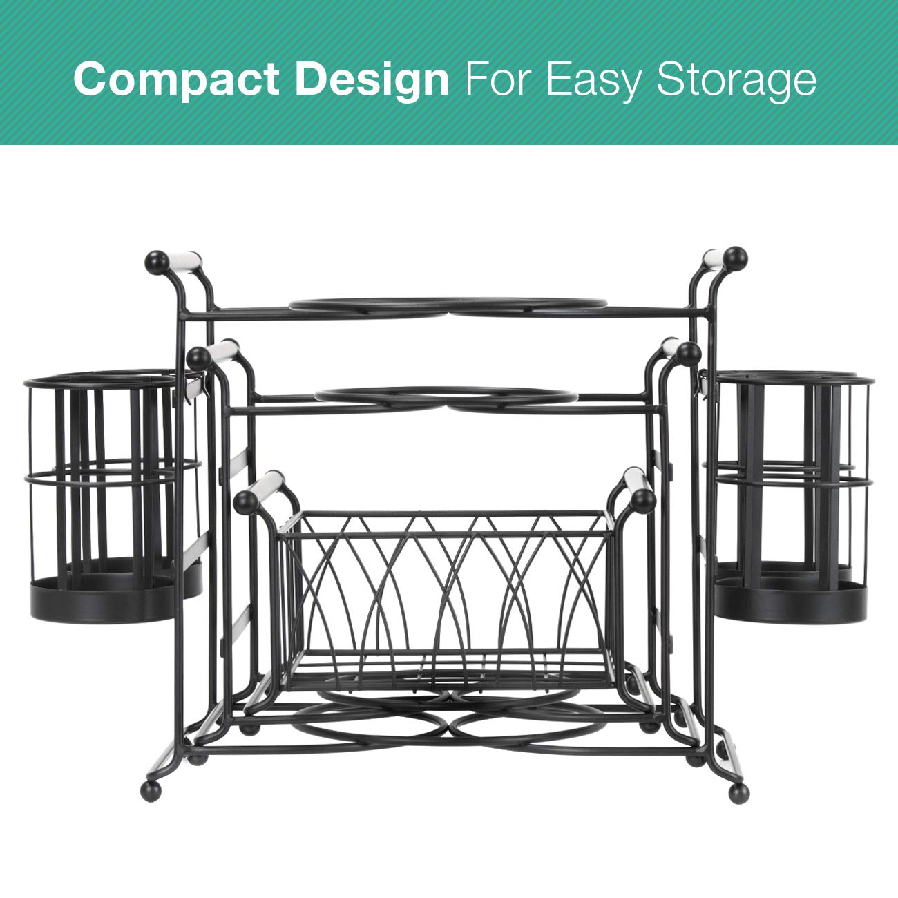 Sorbus Buffet Caddy - 7-Piece Stackable Set Includes Plate, Napkin, And Silverware Holder, 3-Tier Detachable Tabletop Organizer