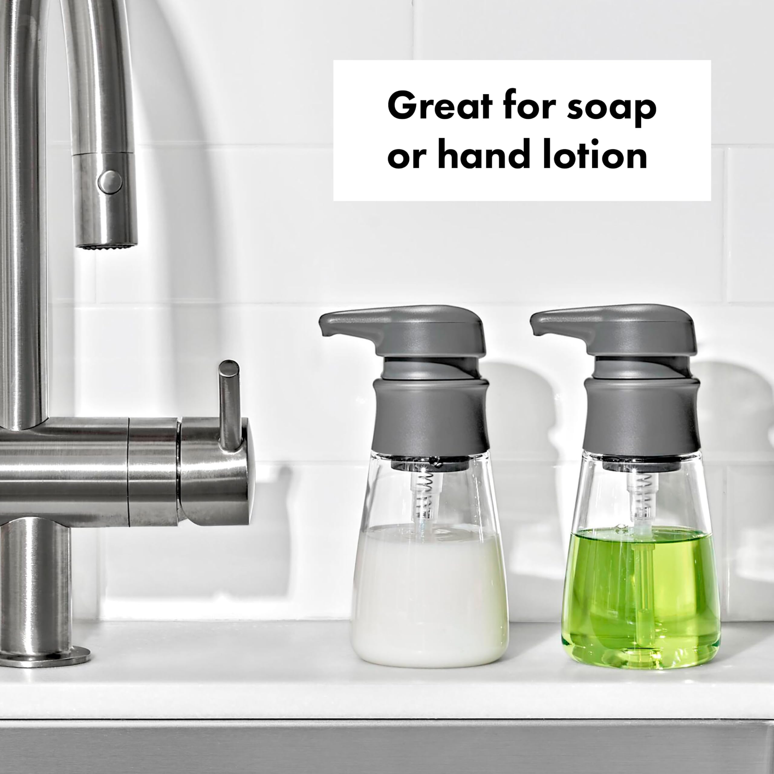 OXO Good Grips Soap Dispenser - 10 oz Charcoal Plastic Model 13398100