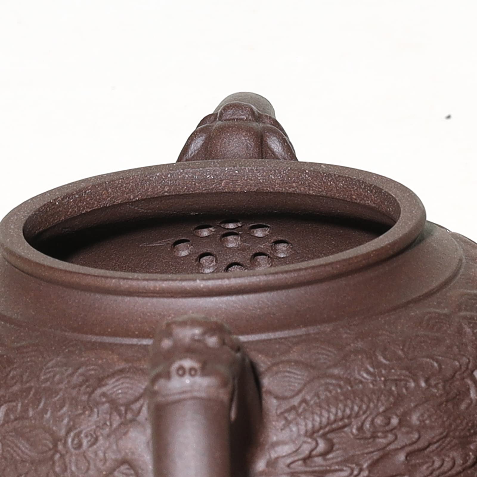 Siline Zisha Tea Pot - Dragon Dezhong 11 Oz,Chinese Genuine Yixing Clay Handmade Teapot With Filter,Infuser Kung Fu Loose Leaf T