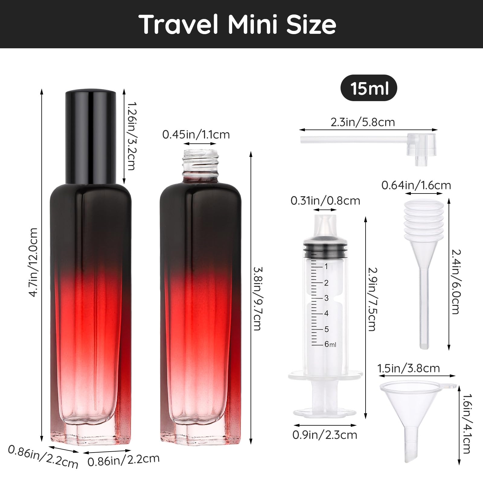 Segbeauty Refillable Travel Perfume Bottle, 8 Pack Of 15Ml Mini Glass Fragrance Containers With Refill Tool, Empty Portable Leak
