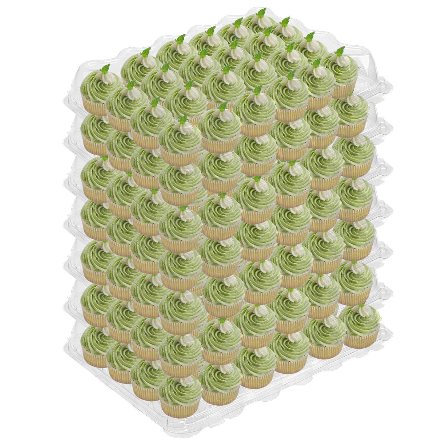 Hedume 7 Pack Cupcake Containers, 24 Counts Stackable Plastic Cupcake Boxes With Detachable Lid Perfect For Cupcakes, Muffin, Bp