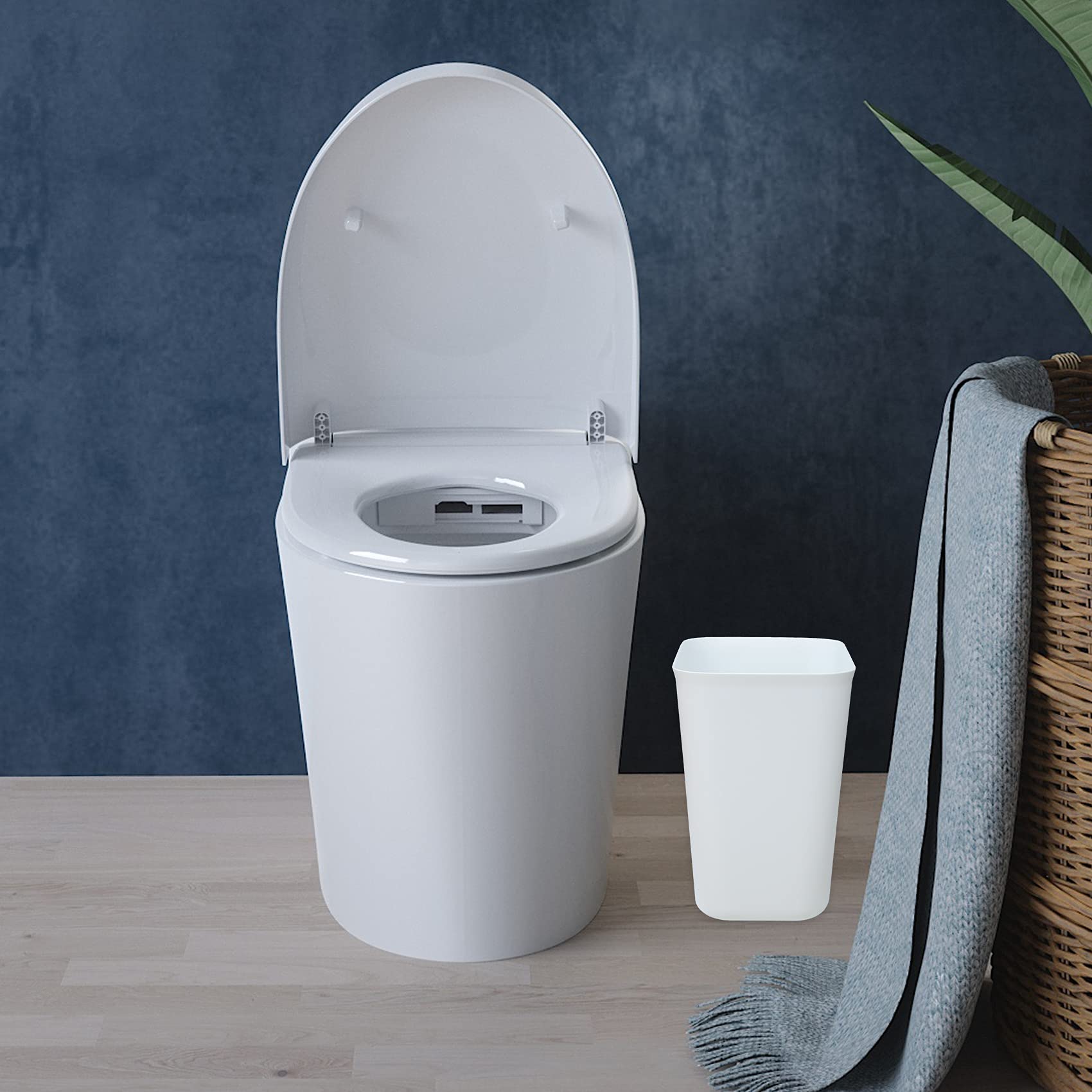 Nipogear 3 Gallons Efficient Trash Can Wastebasket, Fits Under Desk, Kitchen, Home, Office (White, 3 Gallons)