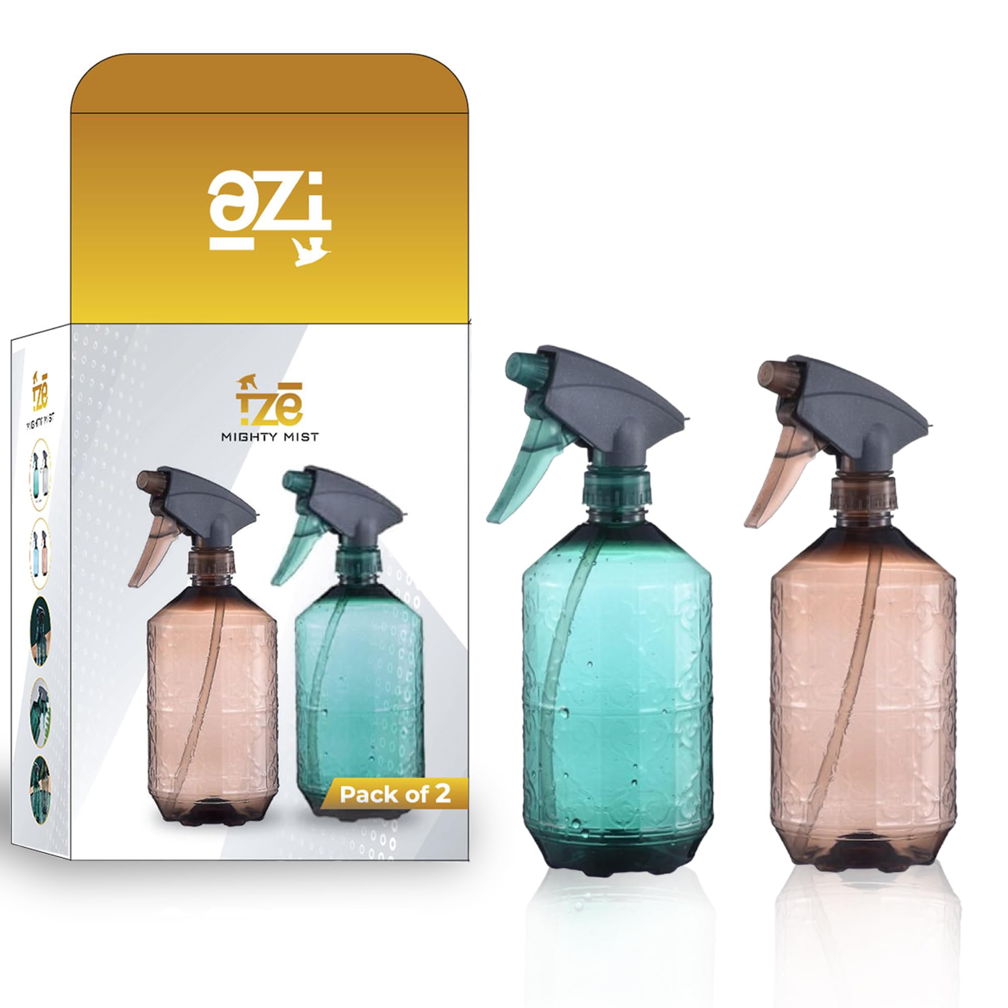 Fze Spray Bottles Pack Of 2, 25 Oz/750Ml Water Spray Bottle For Hair With Adjustable Nozzle, Empty Spray Bottle For Cleaning Als