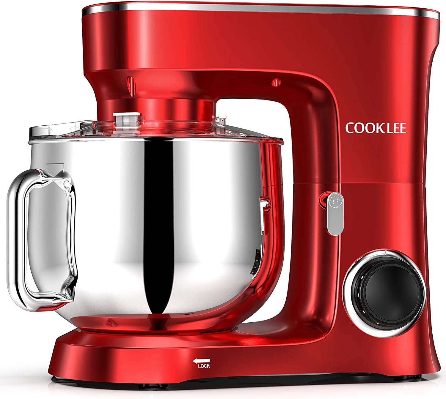 Cooklee Stand Mixer, 95 Qt 660W 10-Speed Electric Kitchen Mixer With Dishwasher-Safe Dough Hooks, Flat Beaters, Wire Whip  Pouri