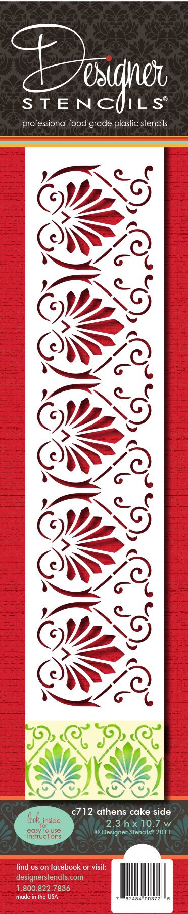 Designer Stencils Athens Cake Stencil Side, Beige/Semi-Transparent