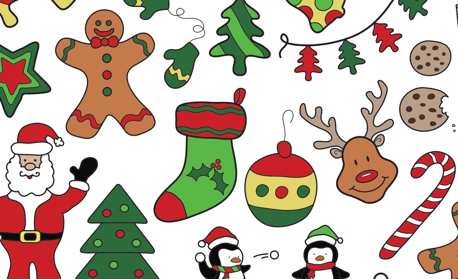 The Coloring Table - Holiday Design - Set Of 4 Placemats (14''X18'') - Fabric Coloring Placemats - Colorable Designs - Washable
