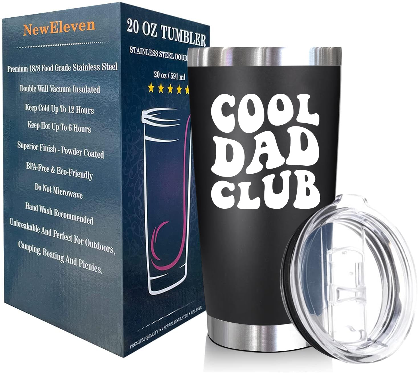 NewEleven Fathers Day Gift For Dad From Daughter Son Kids - Gift For Dad, Father, Step Father - Funny Birthday Gifts For Father
