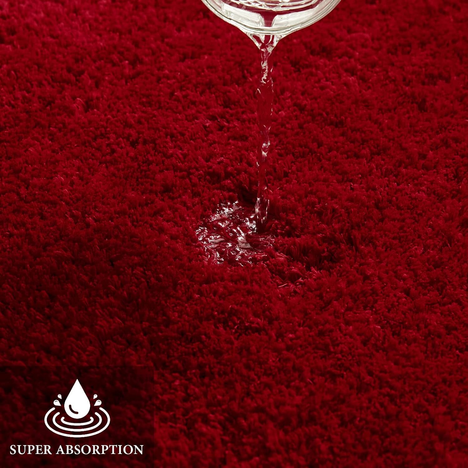 Miulee Christmas Red Set Of 2 Non Slip Shaggy Bathroom Rugs Extra Thick Soft Bath Mats Plush Microfiber Absorbent Water For Tub
