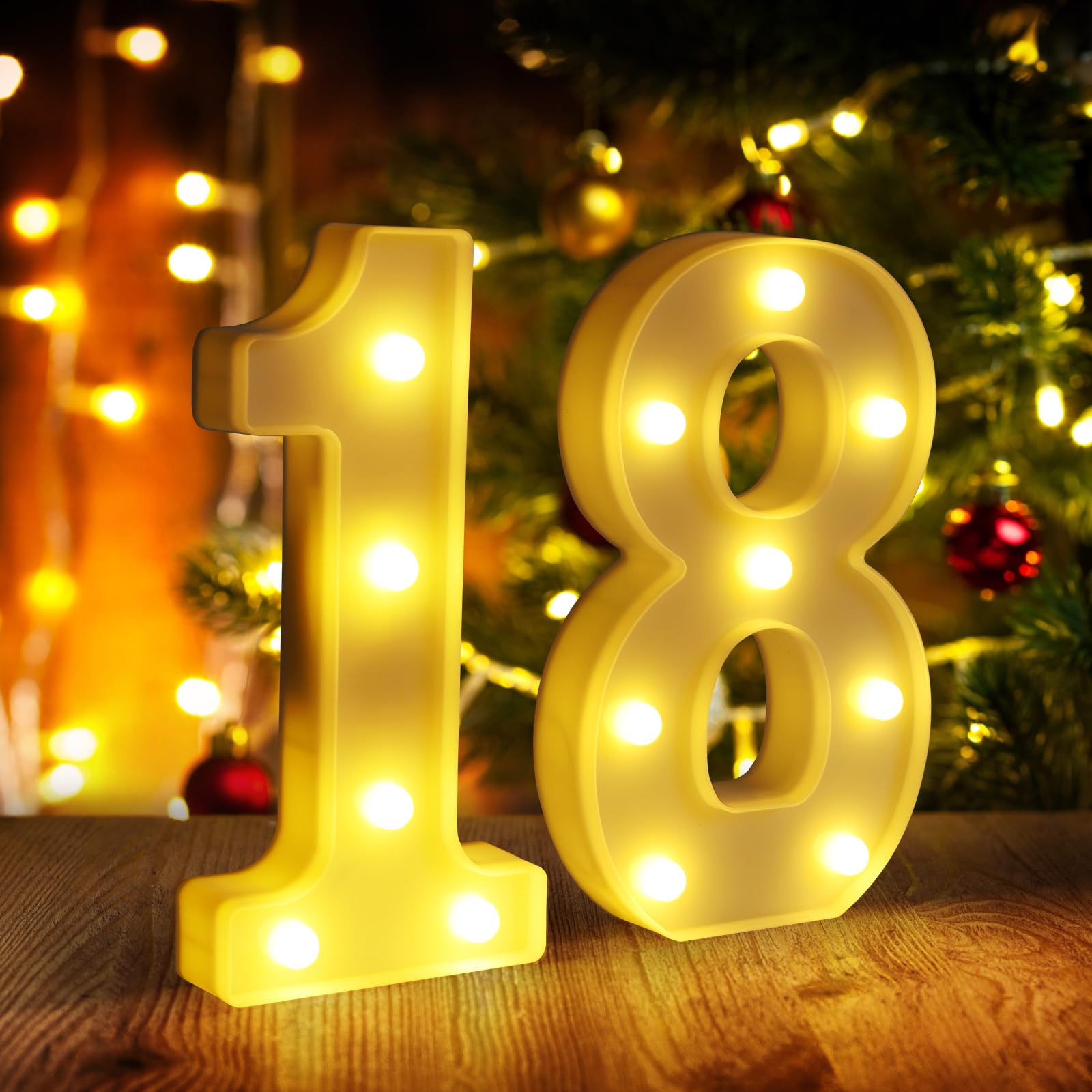 18th Birthday Decorations for Girls and Boys,Happy 18th Birthday Decorations for Men Centerpieces Table,18 Light Up Numbers Sign