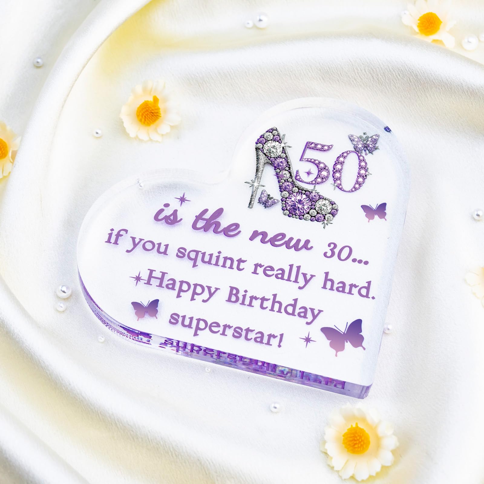 Acrylic Birthday Ornaments 50th Birthday Gift for Mother Grandma Birthda Gift 50 Birthda for Her Funny 50th Personalized Funny