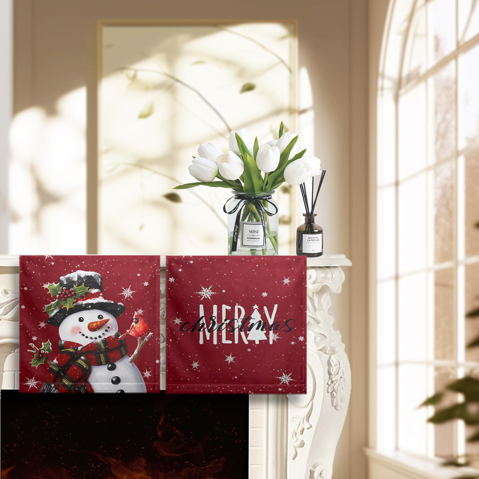 Lealeg Merry Christmas Snowman Kitchen Dish Towels Winter Hand Towels For Bathroom Set Of 2 Xmas Snow Holiday Bathroom Towel Sof