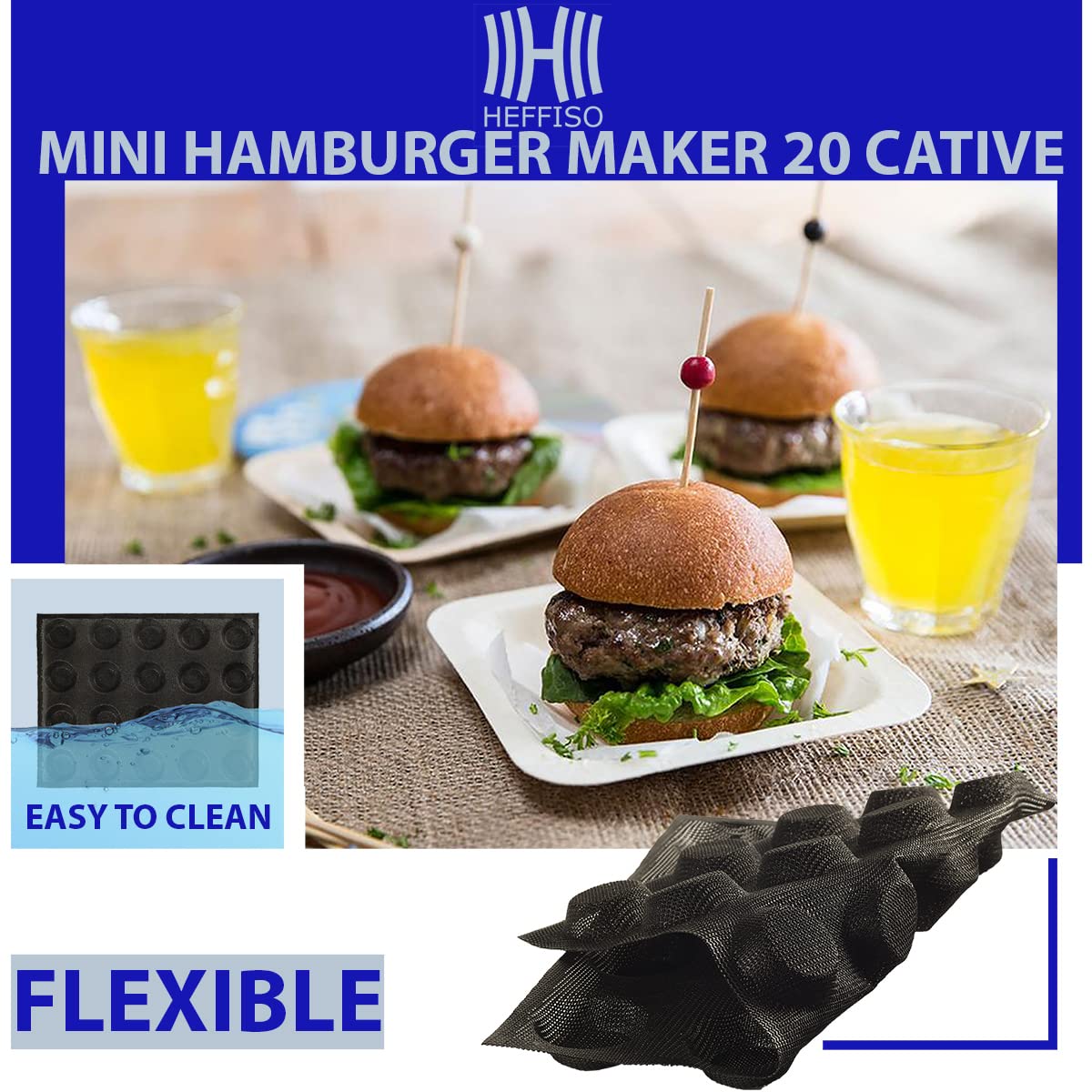 Mesh Silicone Hamburger Bun Mould, 20-Cavity Mini Hamburger Mould Silicone For Gluten-Free Hamburger Buns With Pinholes For Bett