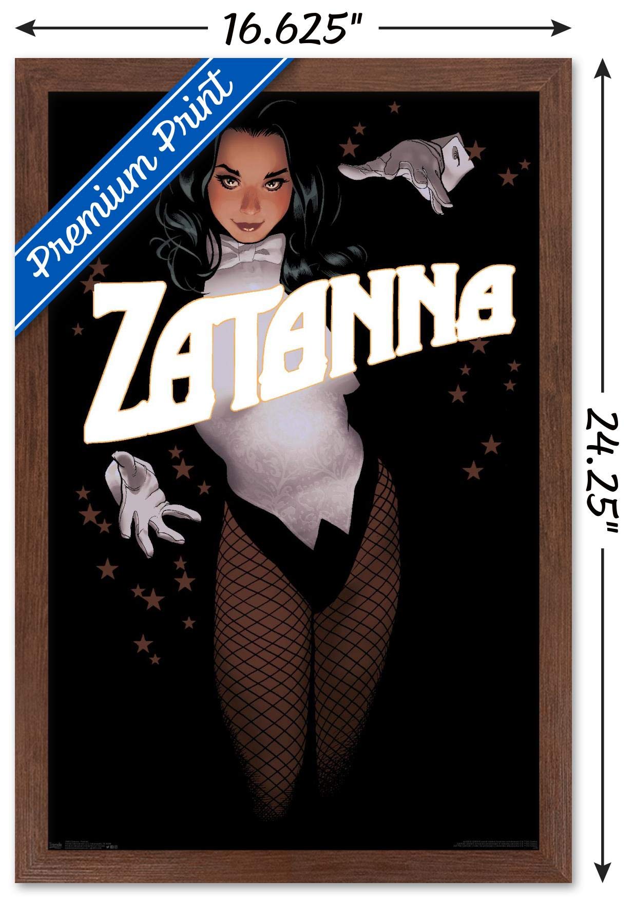 Trends International Dc Comics - Zantanna - Alex Ross Portrait Wall Poster, 14.725'' X 22.375'', Mahogany Framed Version