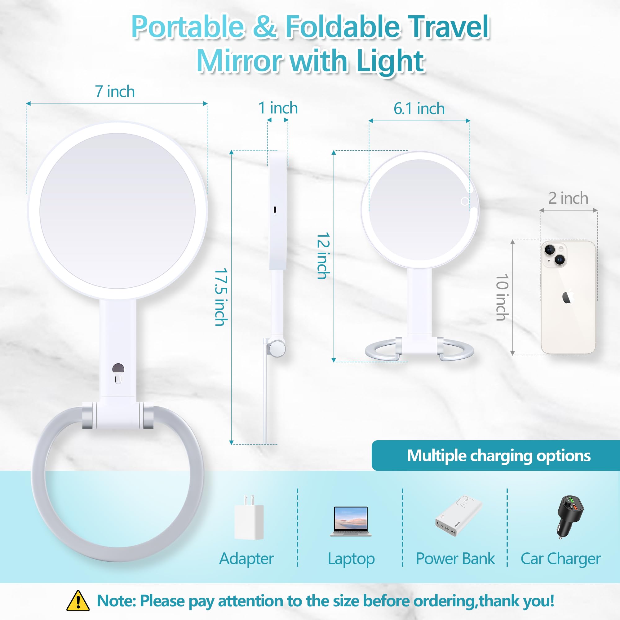Makeup Mirror With Lights, 20X Magnifying Mirror With Light And Adjustable Brightness,Vanity Mirror With Lights And 3 Colors, 2-
