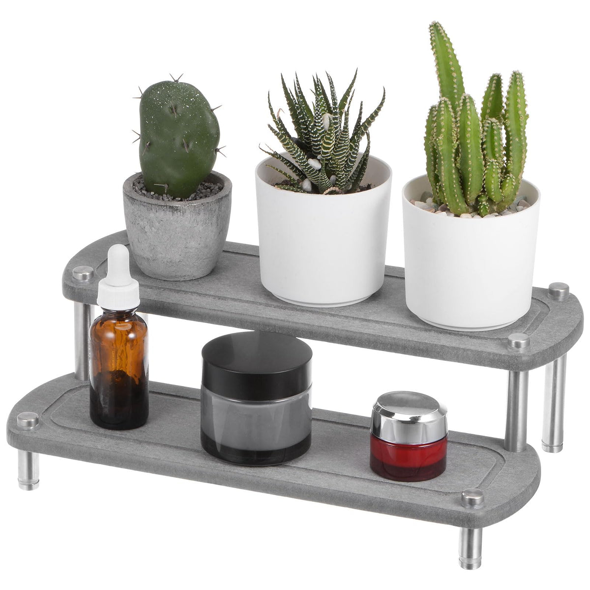 Uxcell Fast Drying Stone Sink Tray, 2-Tier Instant Dry Sink Organizer, Water Absorbing Stone Tray For Sink Countertop, Quick Dry