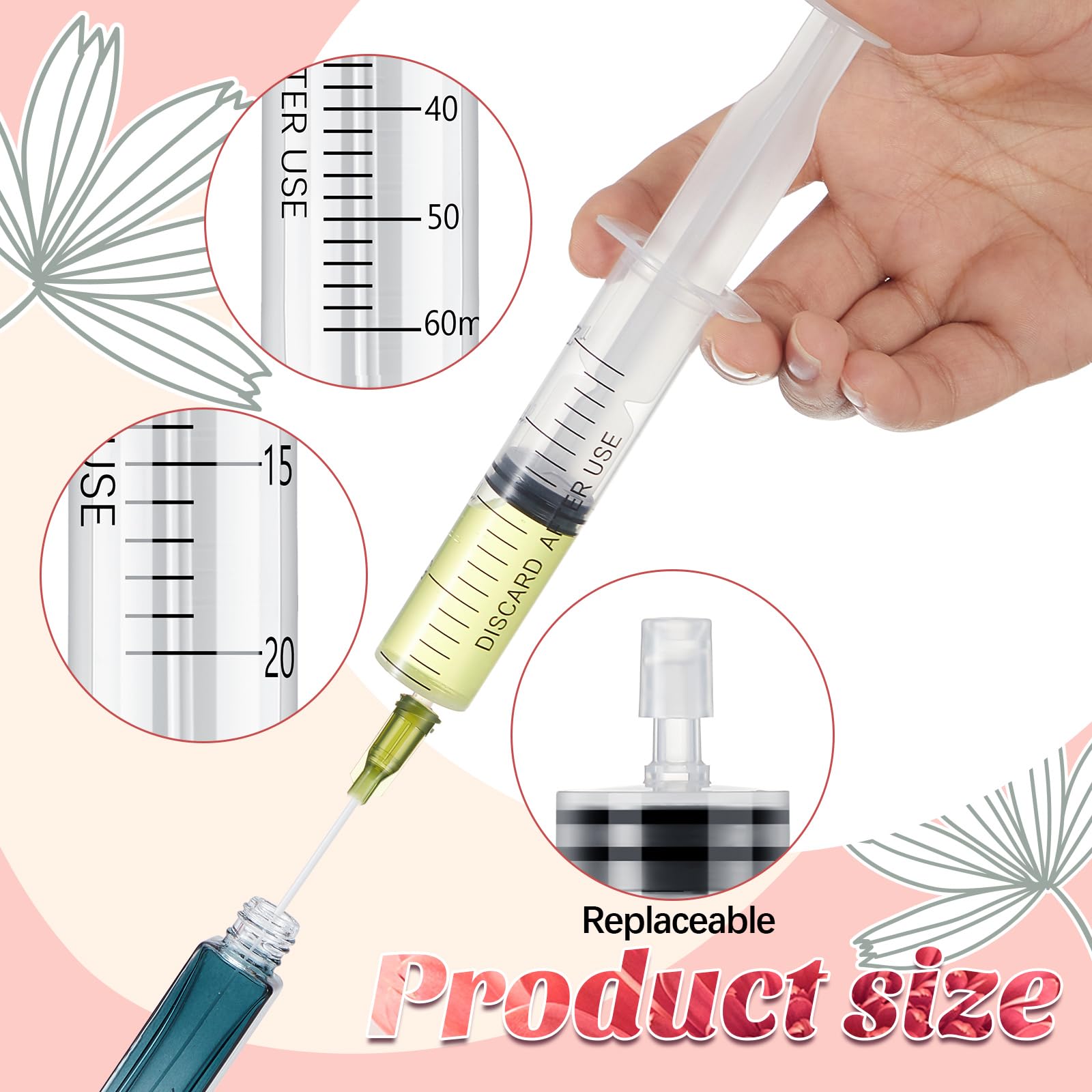 Geiserailie 6 Packs Perfume Refill Tools Kit With Soft Plastic Tube Small Dispenser For Liquid Perfume Decanter Kit Extractor Fo