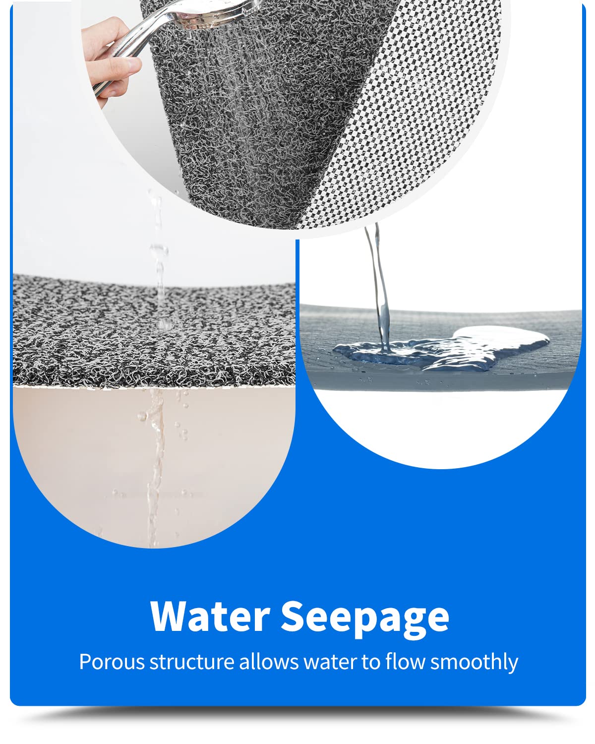 Non-Slip Bathtub Mat  17x30 Inch Shower Mats for Bath Tub  PVC Loofah Bathroom Mats for Wet Areas  Quick Drying