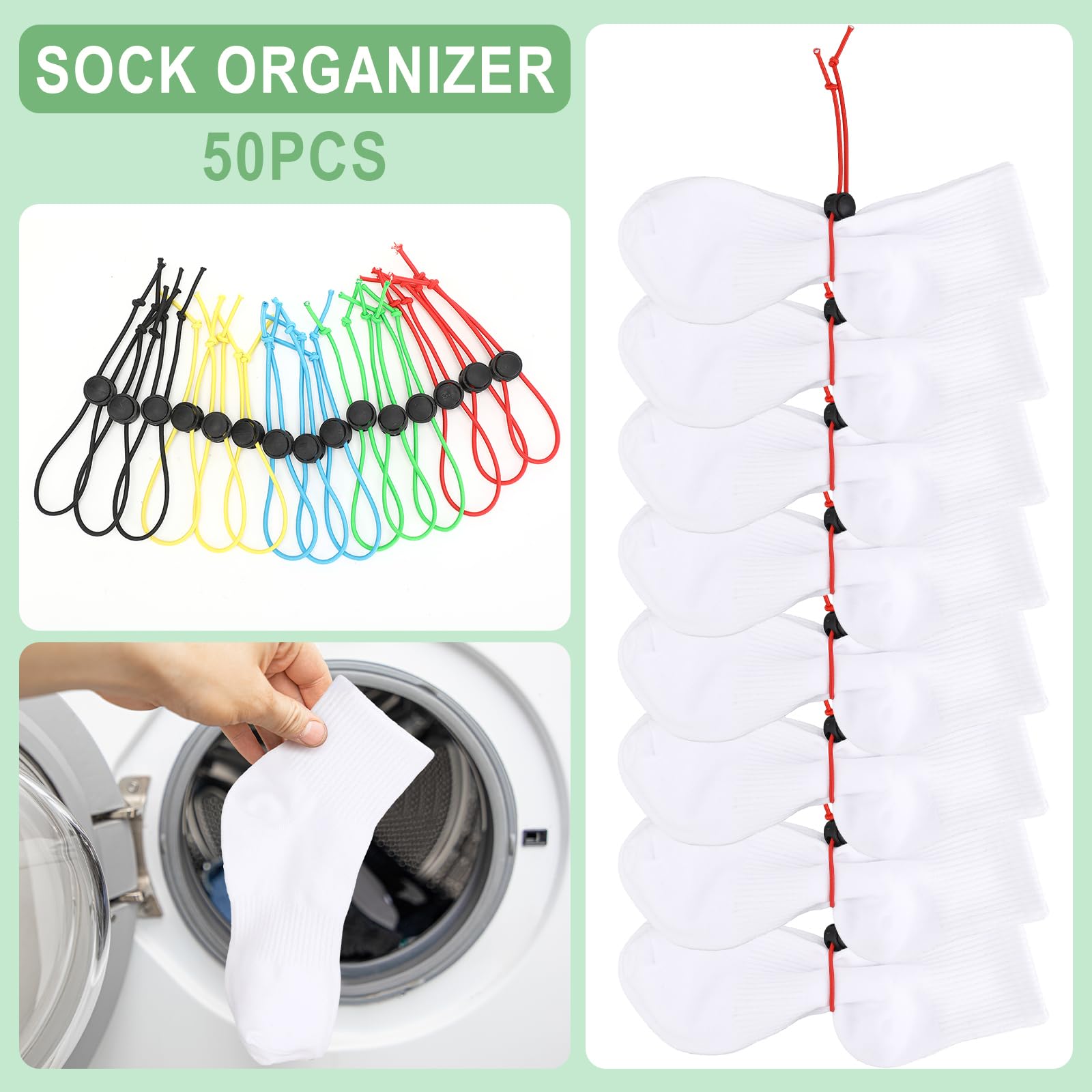 Wowangce 50 Pcs Sock Clips For Laundry Locks Your Socks Laundry Sock Holder Sock Tie Clips Sock Organizer For Washing Machine An