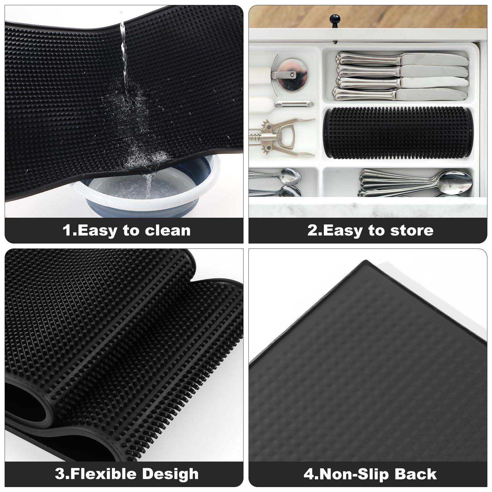 Extra Large (28 Inch By 16 Inch) Thick Rubber Service Bar Mat For Home Kitchen Counter Mat, Bartender Bar Mat, Dish Drying Mat,