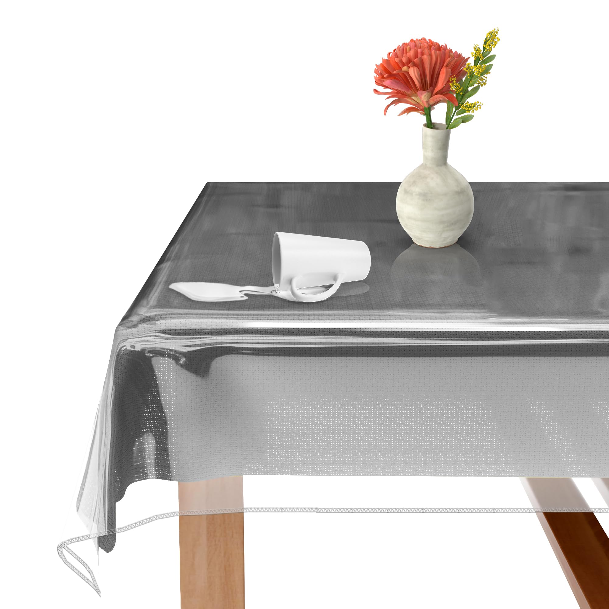 Xfasten Clear Table Cover Protector Rectangle 60 X 108 Inch Transparent Waterproof Tablecloth Rectangle Clear Plastic Table Cove