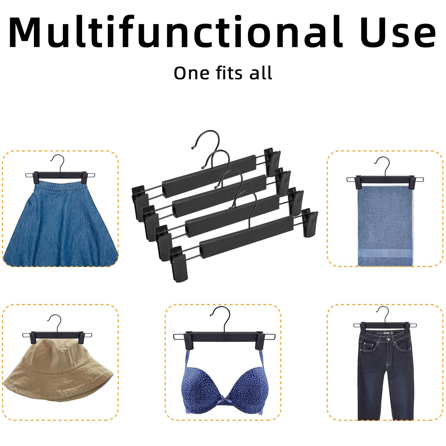 Northern Brothers 20 Pack Pants Hangers, Clothes Pants Hangers Black Pant Hangers For Pants Plastic Clip Hangers Trouser Hangers