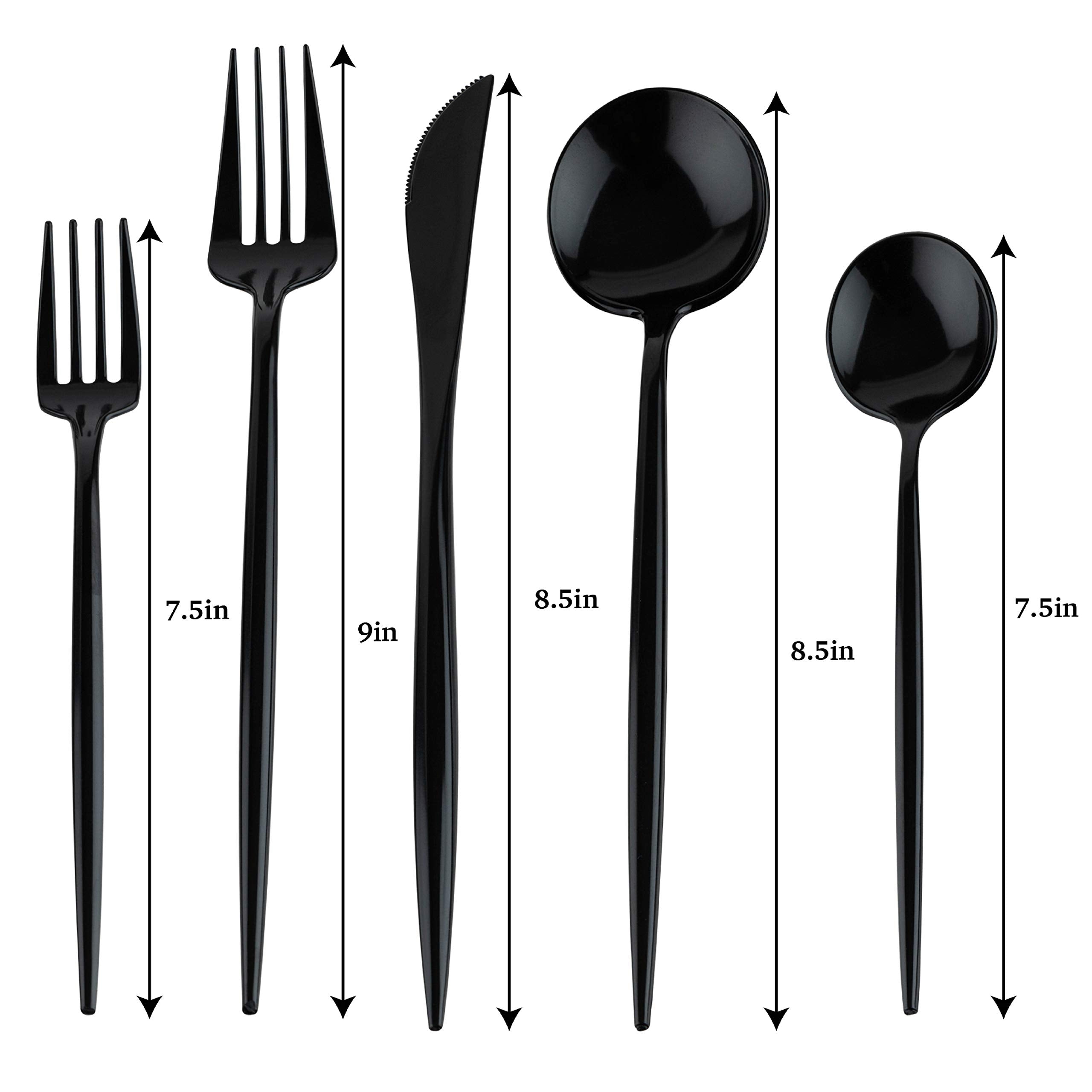 Novelty Modern Flatware Cutlery Combo Set (Black  40)