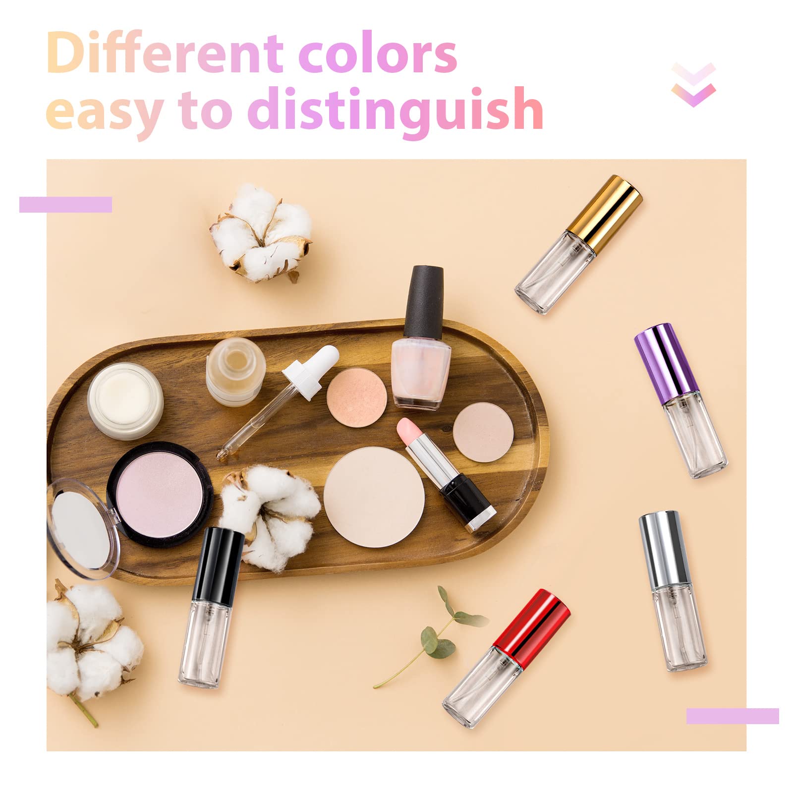 Yinder 25 Pcs Travel Perfume Atomizer Bottle Refillable Perfume Mist Spray Bottles Mini Empty Travel Perfume Sprayer Clear Porta