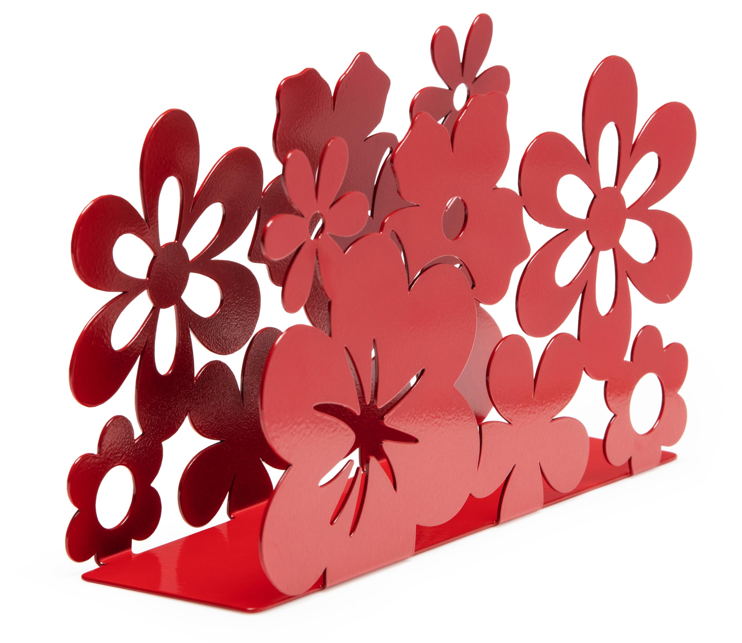 Mango Steam Tabletop Napkin/Tissue & Letter Holder For Home, Kitchen, Restaurants (Flower, Red)