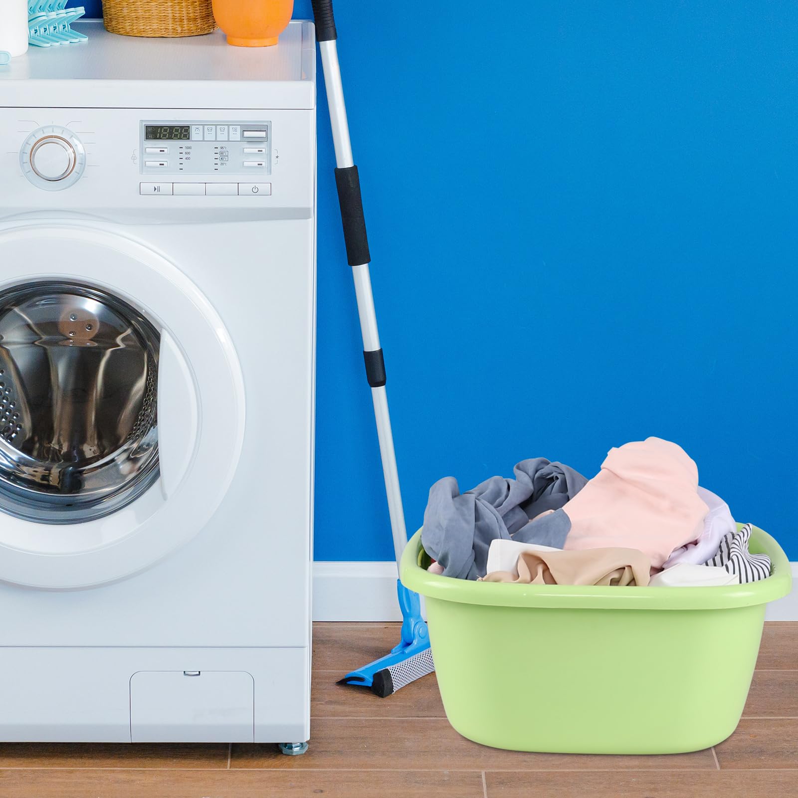 Utiao 2 Pack Square Plastic Wash Basin, 16 Quart Dish Pan Tubs