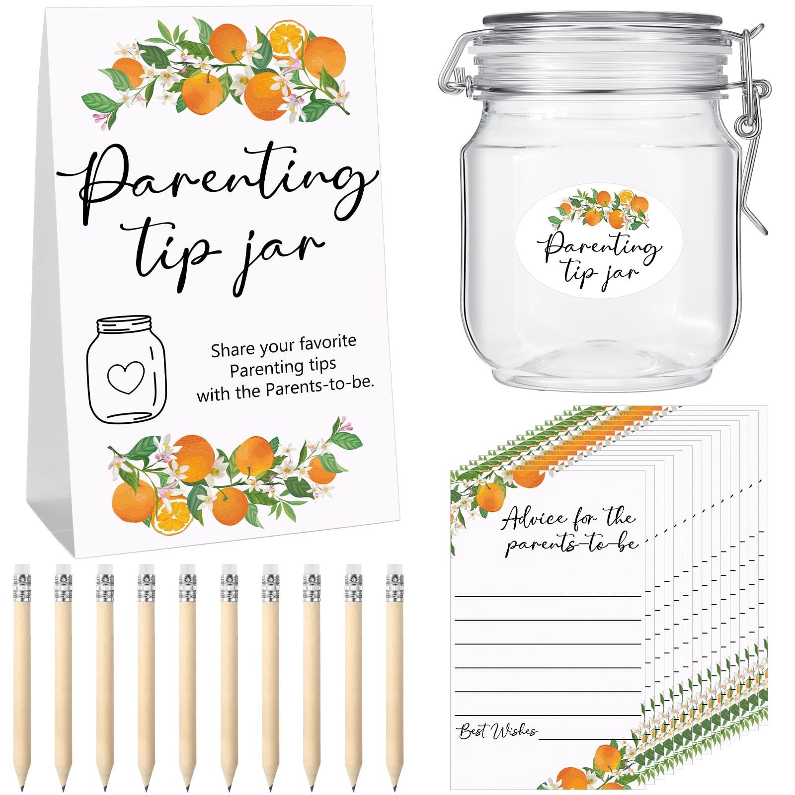 Roowest Baby Shower Games Prizes Advice Baby Shower To Baby Parenting Tip Jar Sign For New Parents 60 Parenting Advice Cards 10