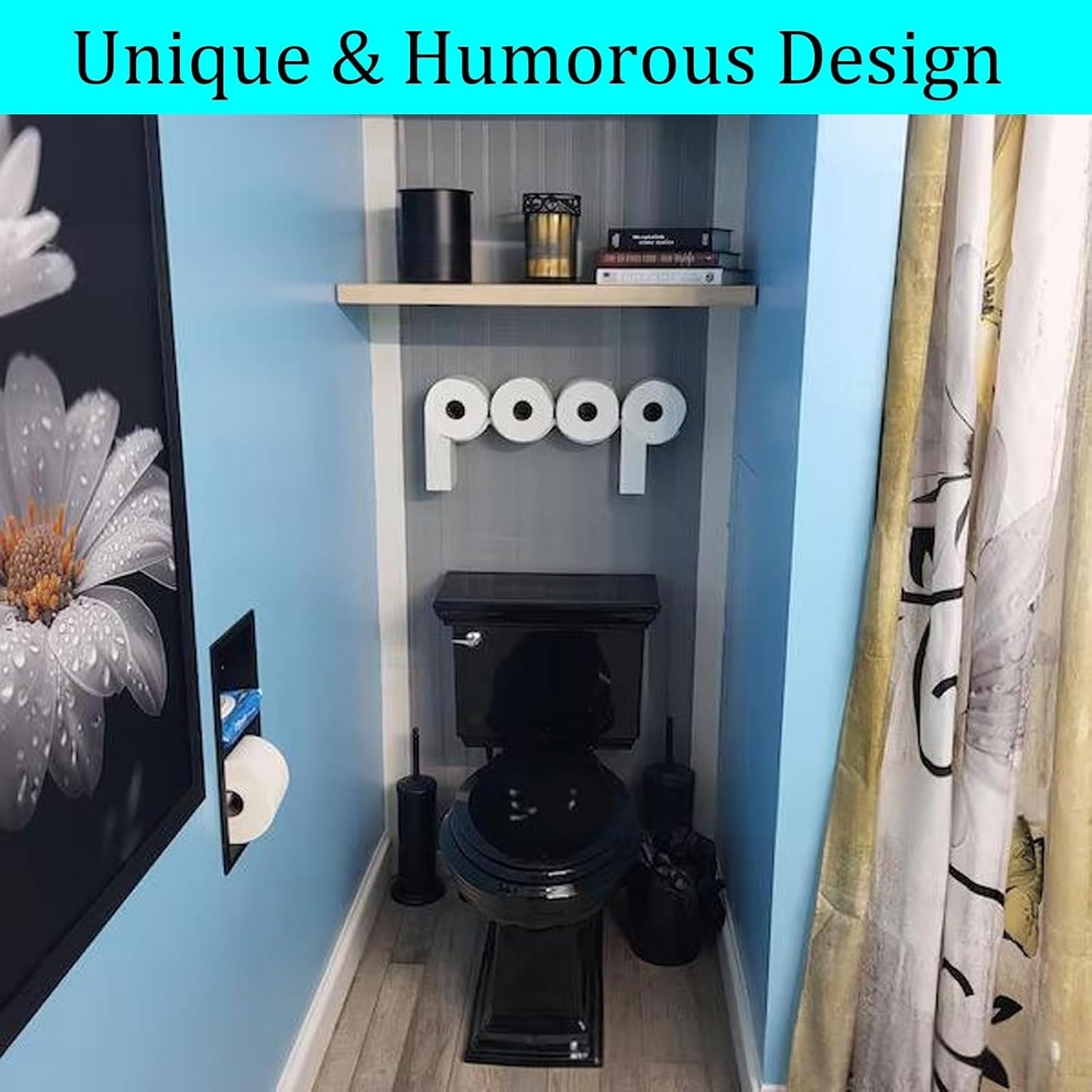 Poop Toilet Paper Holder Shelf, An Interesting Toilets Stand, Cute 3D Printed Wall Mount Storage Rack, Funny Bathroom Whimsical