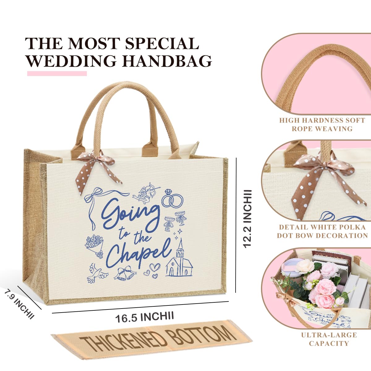 Bride Bag, Bride Gifts, Bridal Shower Gifts, Going To The Chapel Future Mrs, Bride s Engagement Canvas Tote Bag, Wedding Bachelo