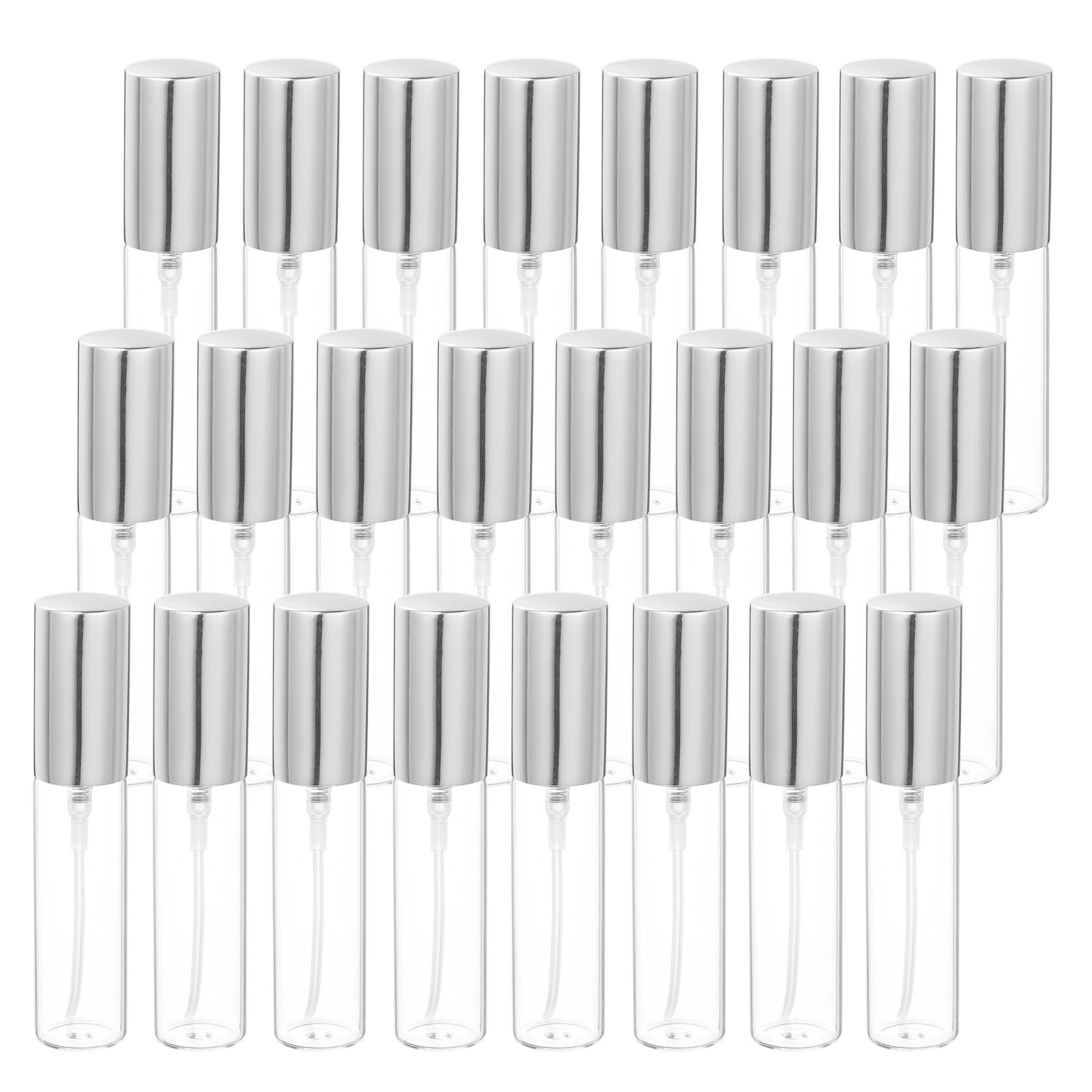 uxcell 7ml Glass Mini Perfume Bottles, 25Pcs Fine Mist Bottle Refillable Empty Mini Spray Bottles with Aluminized Nozzle for Per