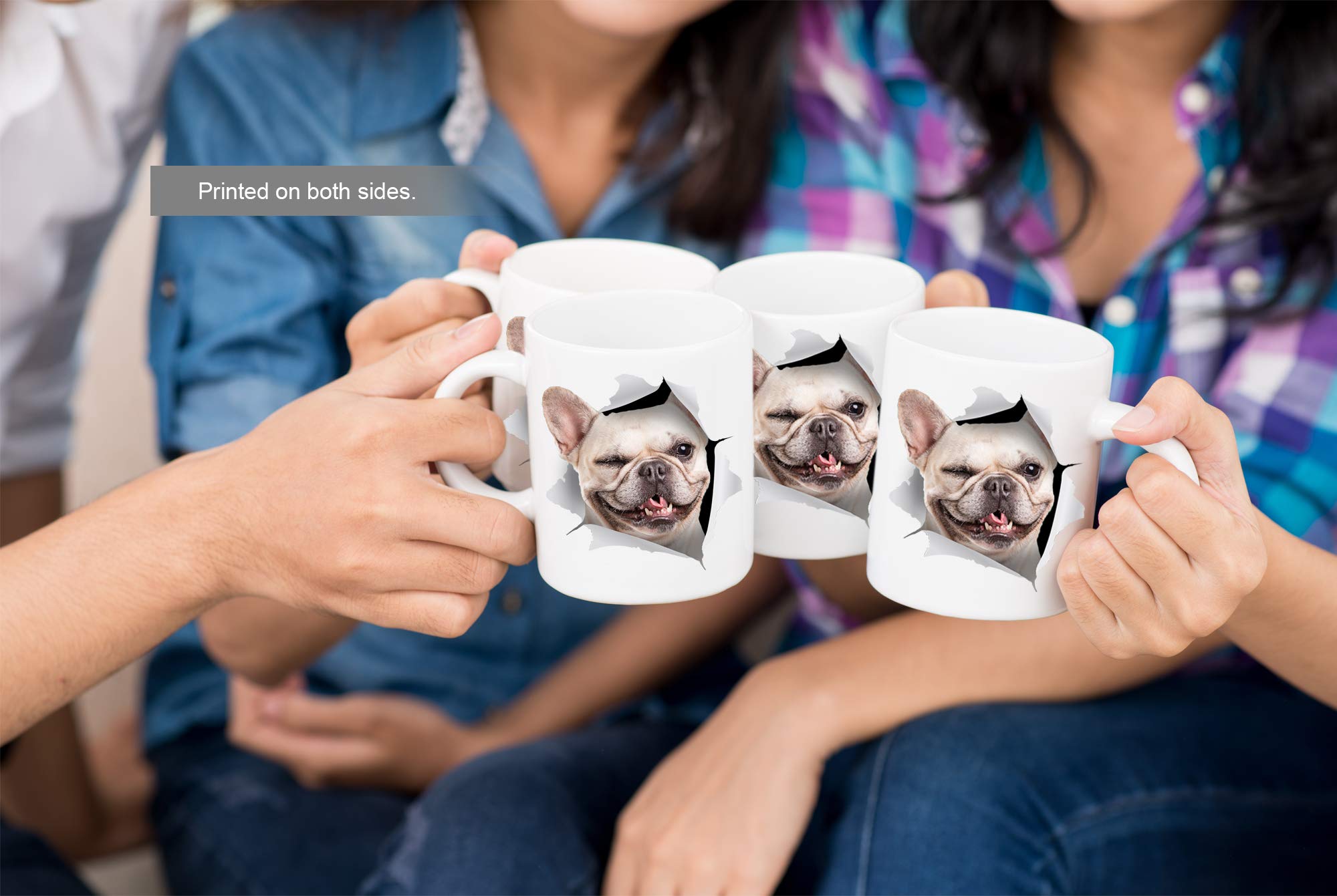 Winking French Bulldog Mug - Ceramic Funny Coffee Mug - Cute Novelty Coffee Mug Present - Great Birthday Or Christmas Surprise F