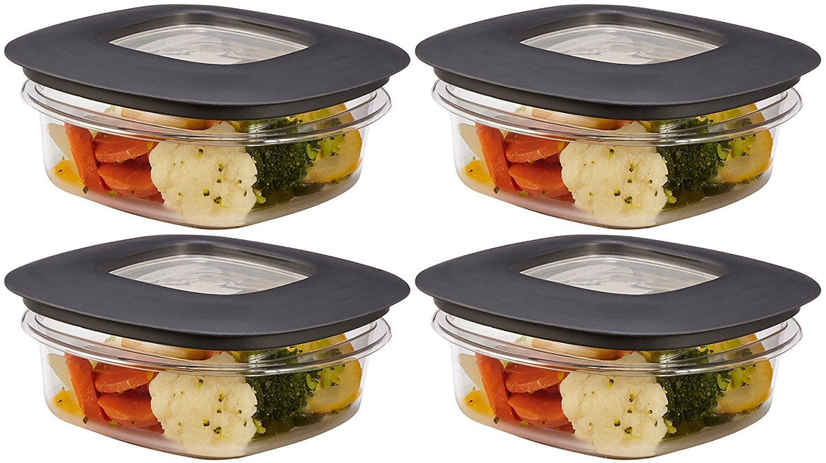 Rubbermaid Premier Food Storage Container, 1.25 Cup, Grey (Pack Of 4)
