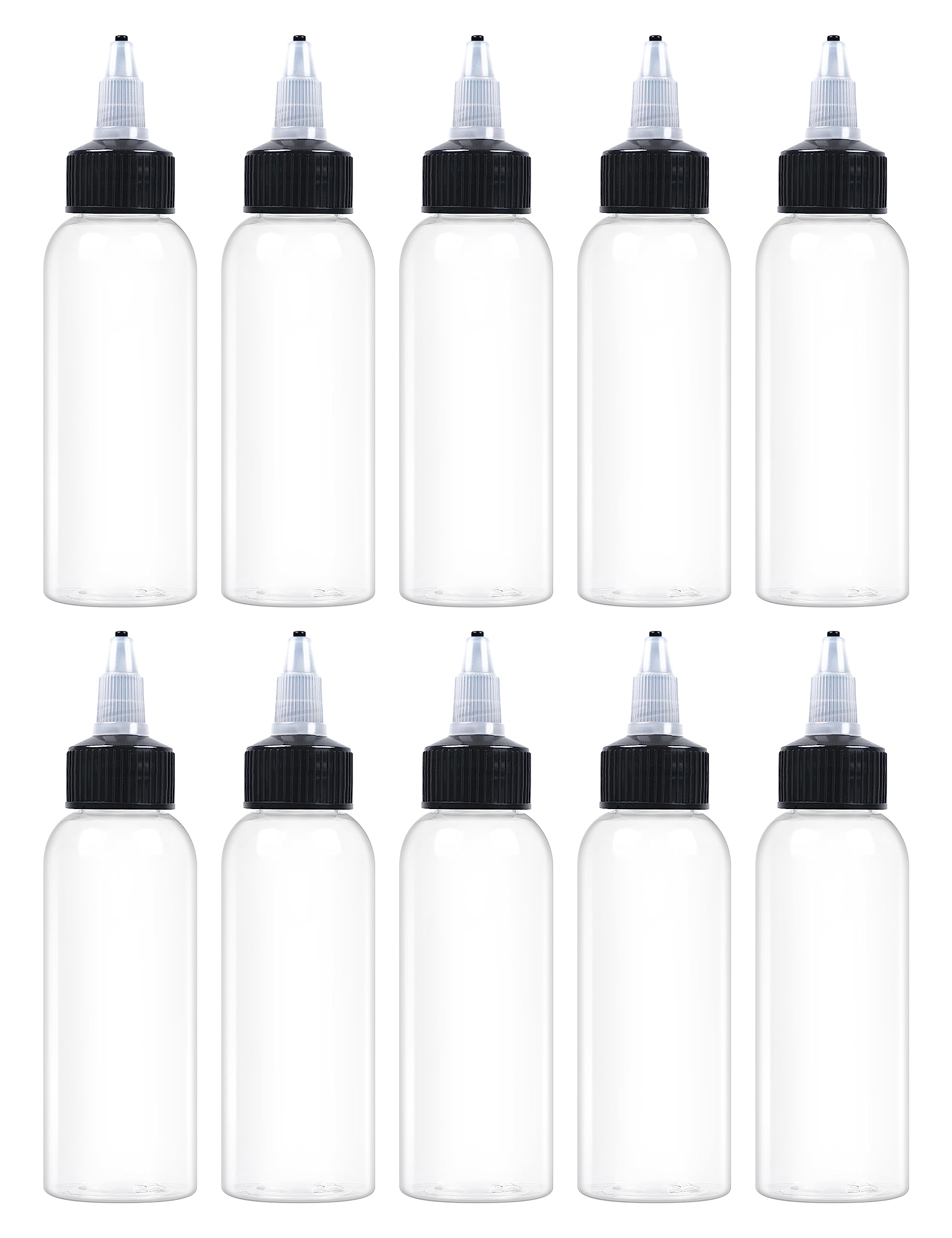 Eosau 50 Pcs 2Oz Plastic Squeeze Bottles With Twist Top Cap, 60Ml Clear Dispensing Bottles, Empty Squirt Bottle For Liquids, Sau