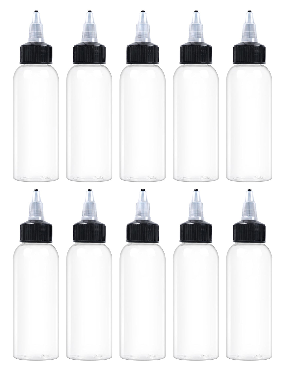 Eosau 20 Pcs 2Oz Plastic Squeeze Bottles With Twist Top Cap, 60Ml Clear Dispensing Bottles, Empty Squirt Bottle For Liquids, Sau