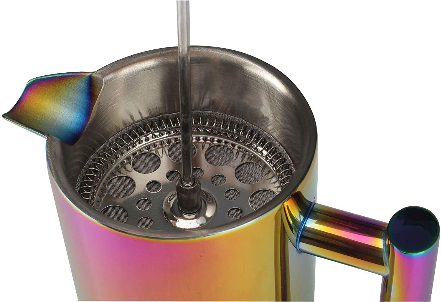 Magicaf   French Press Coffee Maker - 1 Or 2 Cups Small Stainless Steel Coffee Maker Double Walled French Press Rainbow 12Oz/350