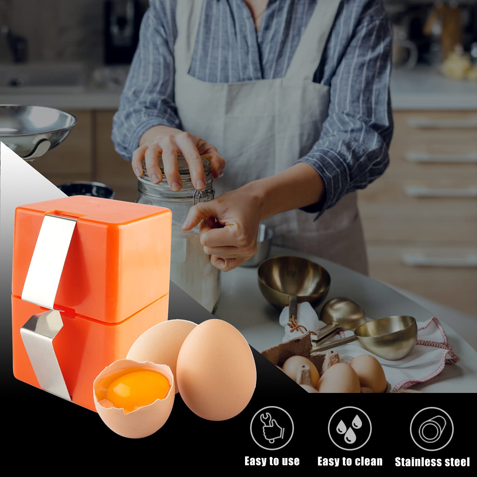 Abs Egg Cracker For Raw Eggs Breaker Egg Shell Cutter And Stainless Steel Egg Strainer Egg Yolk White Separator (1)