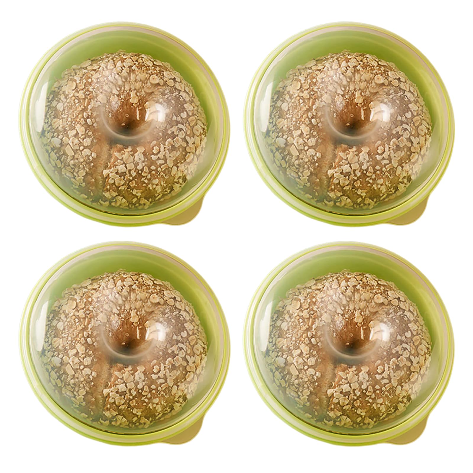 WonLiq 4-Pack, Donut Fresh Container, Airtight Bagel Storage Keeper Saver, Portable Bread Holder for Kitchen and Pantry Organiza