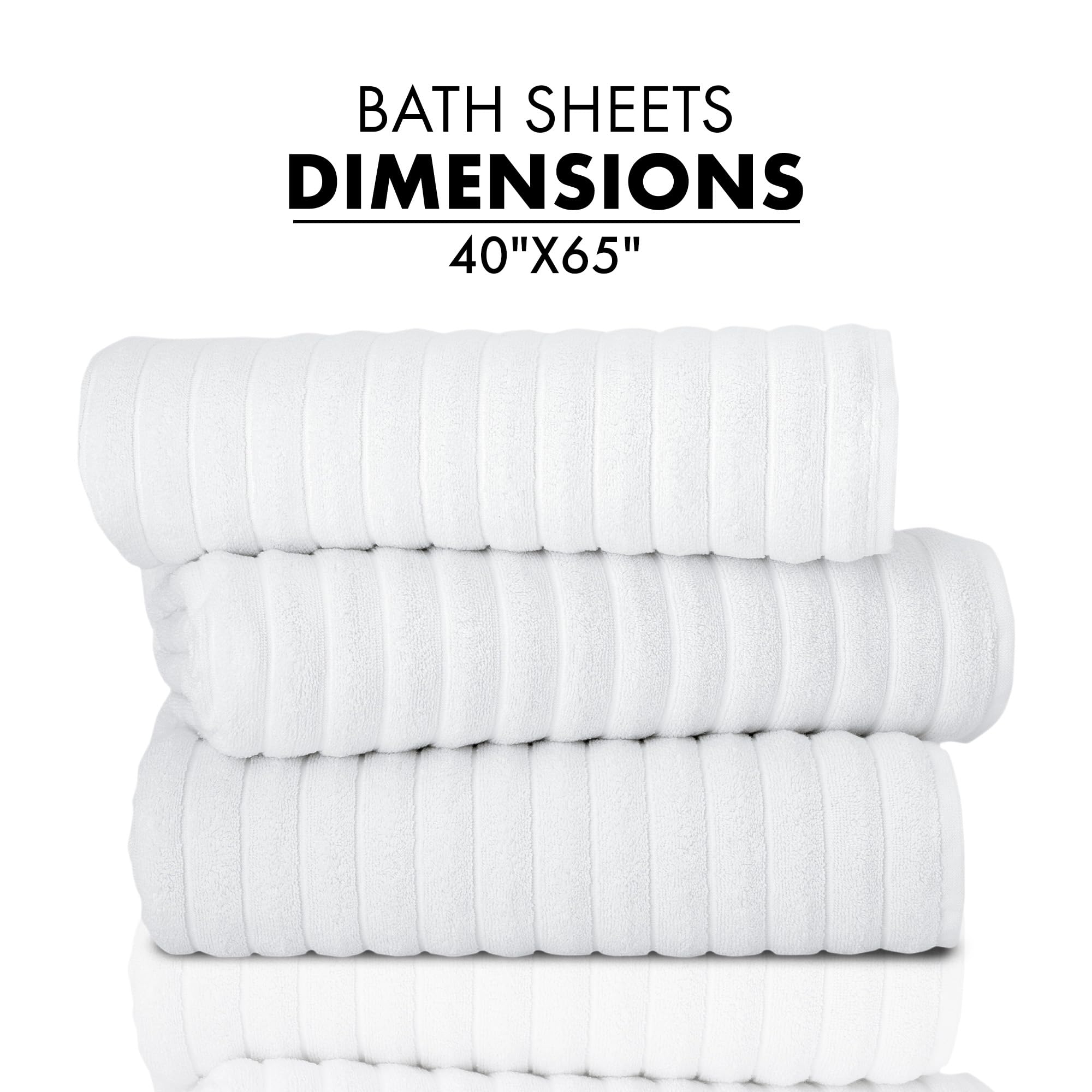 Classic Turkish Towels - Premium Oversized Bath Sheets, Absorbent Extra Large 100% Turkish Cotton Bathroom Towels, 40X65 Inches,