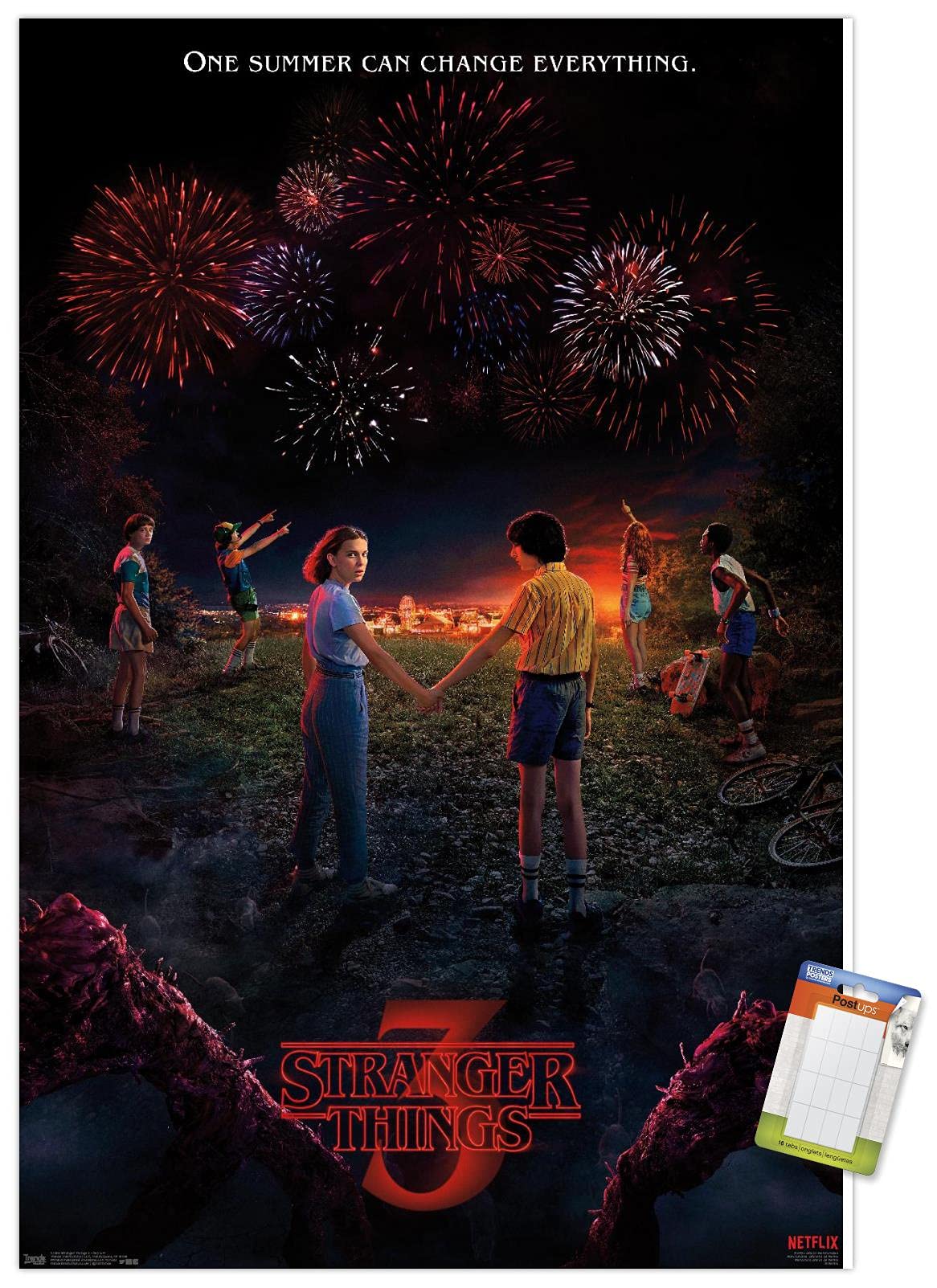 Trends International Netflix Stranger Things: Season 3 - Key Art Wall Poster, 22.375'' X 34'', Poster & Mount Bundle