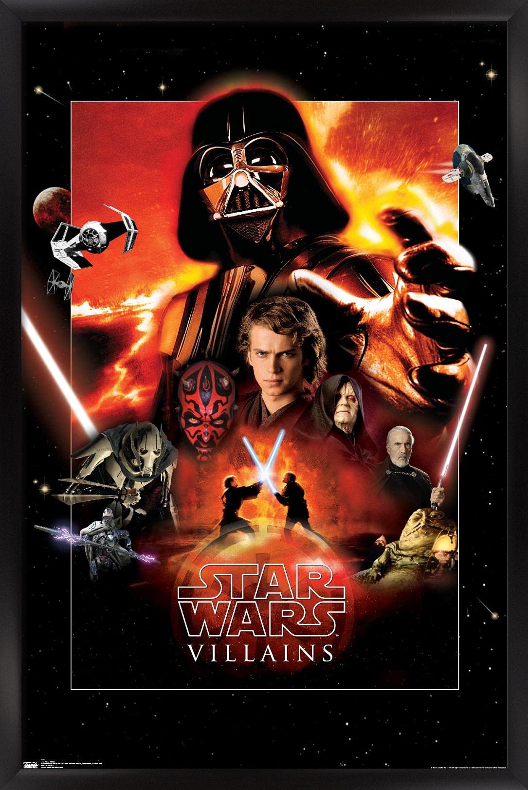 Trends International Star Wars: Saga - Villains Wall Poster, 22.375'' X 34'', Black Framed Version