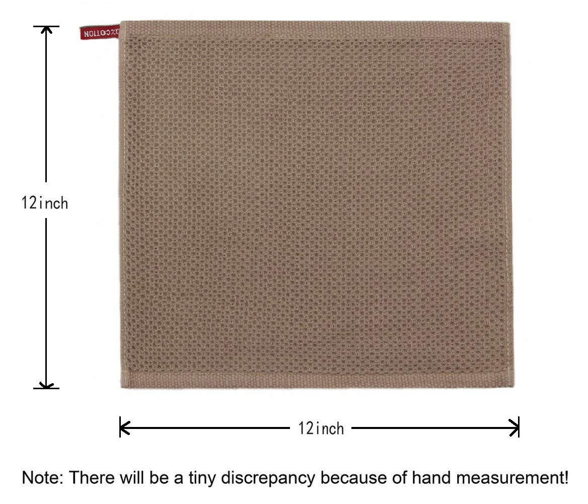 Mia'Sdream Natural Cotton Tidy Dish Cloths Rags Waffle Weave Kitchen Towels, Soft And Absorbent Hand Towel Washcloths, 12Inchx12